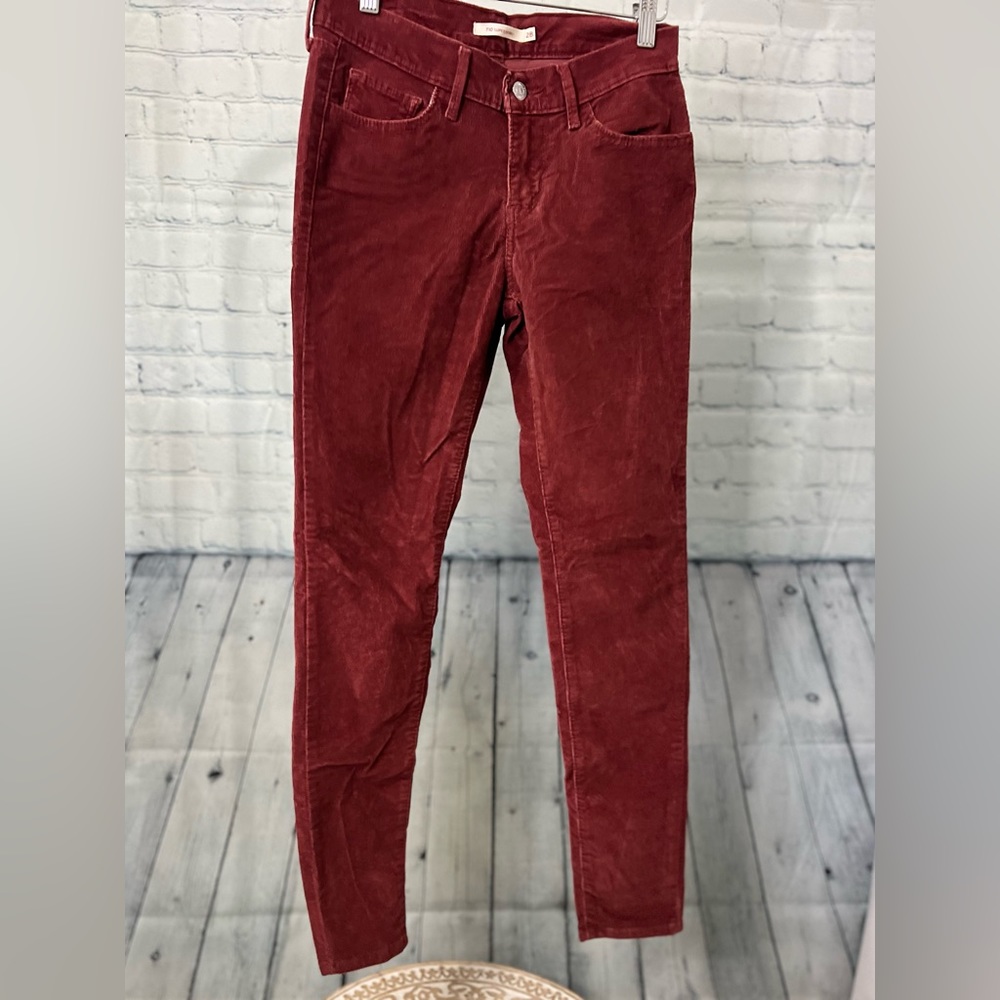 Levis 710 Super Skinny Corduroy Jeans | Rust Red | Sz Womens 28 - Picture 3 of 16